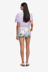 Olivianne Shorts - Lily Blossom Print in Lilac Shorts