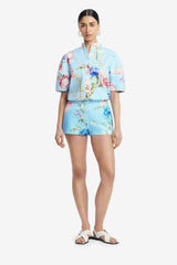 Olivianne Shorts - Garden Print in Baby Blue Shorts