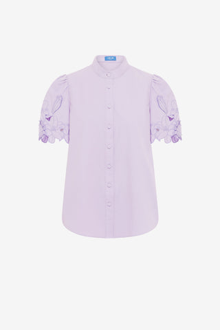 Exclusive LEO LIN Amelie Applique Shirt Top - Lilac
