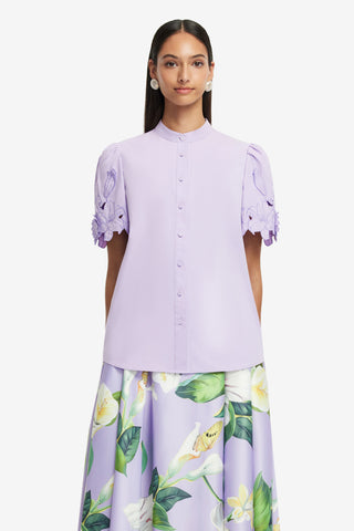 Exclusive LEO LIN Amelie Applique Shirt Top - Lilac