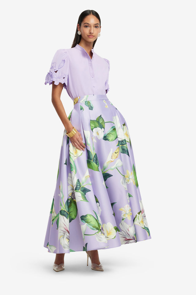 Exclusive LEO LIN Amelie Applique Shirt Top - Lilac