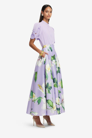 Exclusive LEO LIN Rhiannan Skirt - Lily Blossom Print in Lilac