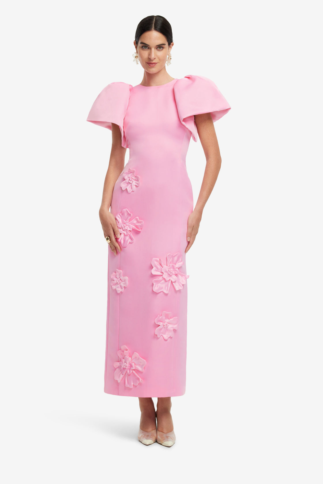 Exclusive LEO LIN Lucinda Floral Applique Maxi Dress - Baby Pink