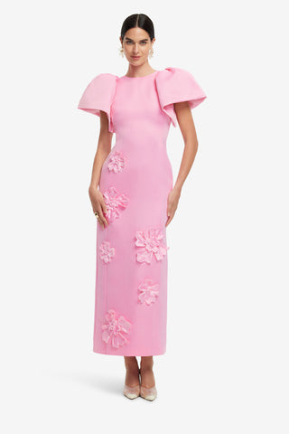 Exclusive LEO LIN Lucinda Floral Applique Maxi Dress - Baby Pink