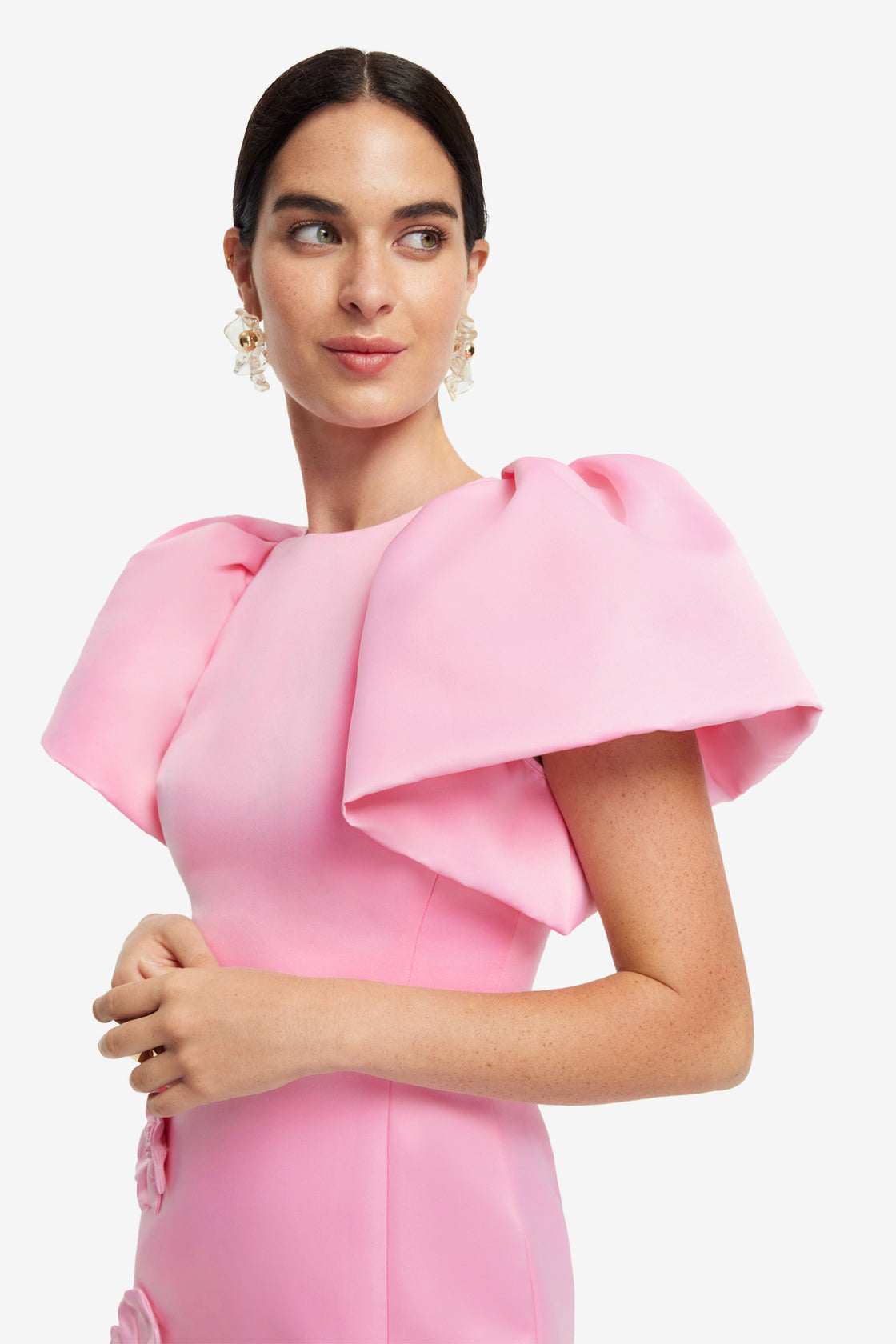 Exclusive LEO LIN Lucinda Floral Applique Maxi Dress - Baby Pink