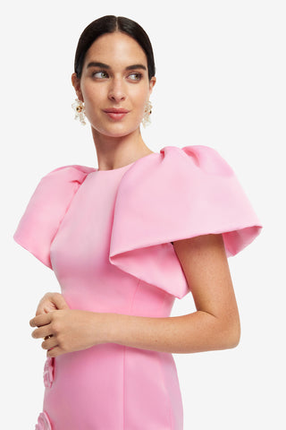 Exclusive LEO LIN Lucinda Floral Applique Maxi Dress - Baby Pink