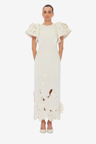 Exclusive LEO LIN Lucinda Velvet Maxi Dress - Snow