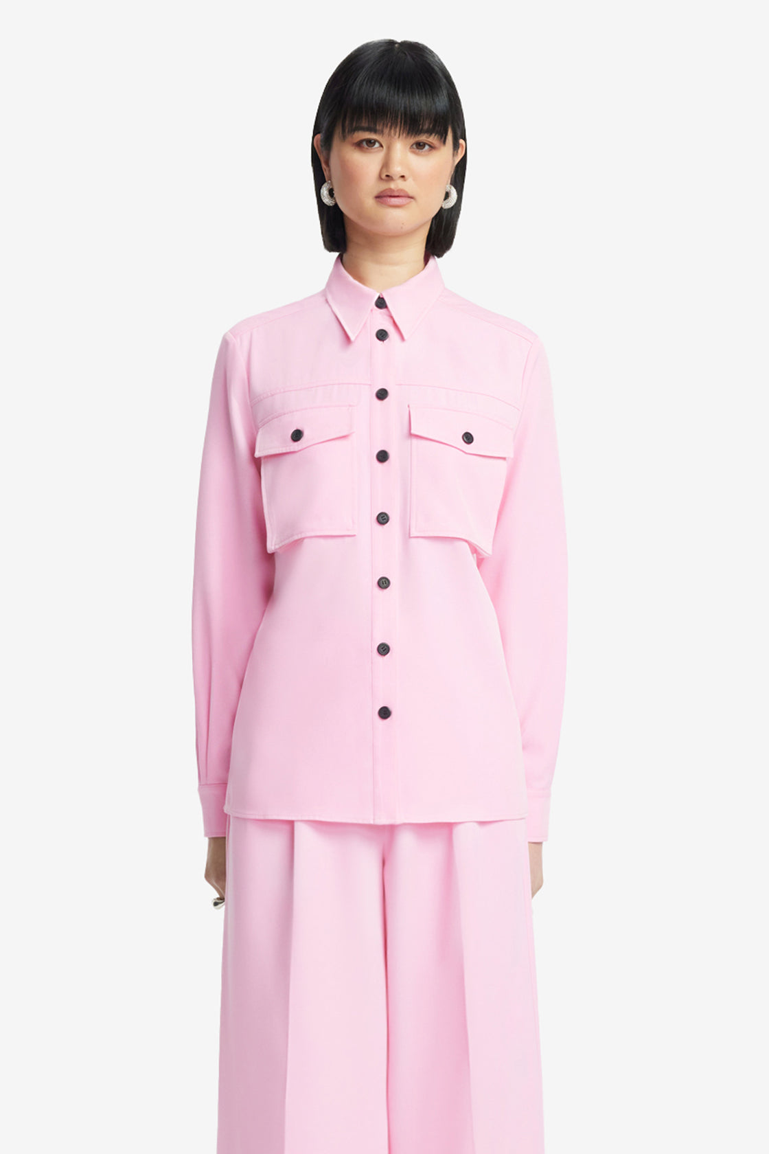 Exclusive LEO LIN Mavis Pocket Shirt - Baby Pink