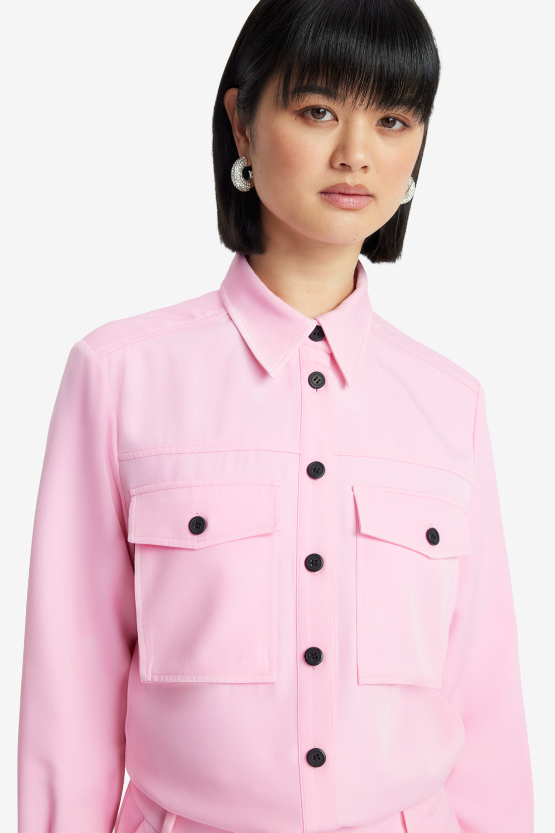 Exclusive LEO LIN Mavis Pocket Shirt - Baby Pink