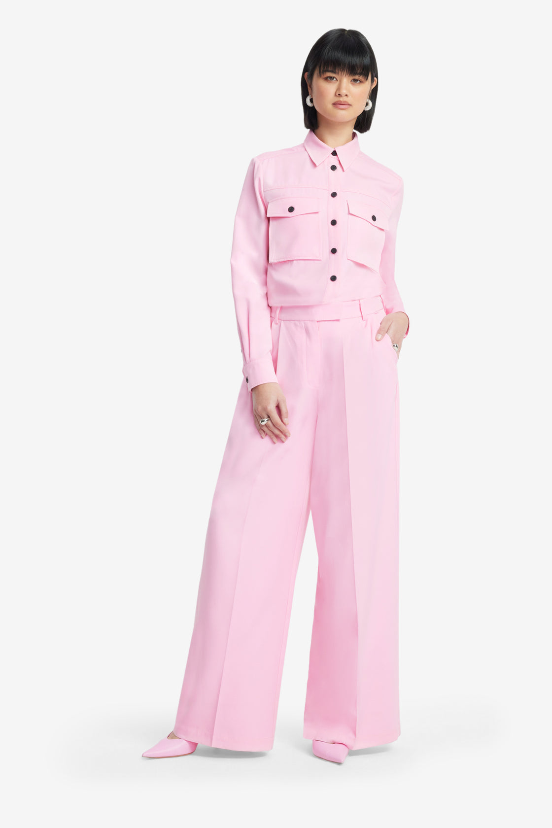 Exclusive LEO LIN Elisha Wide Leg Pants - Baby Pink