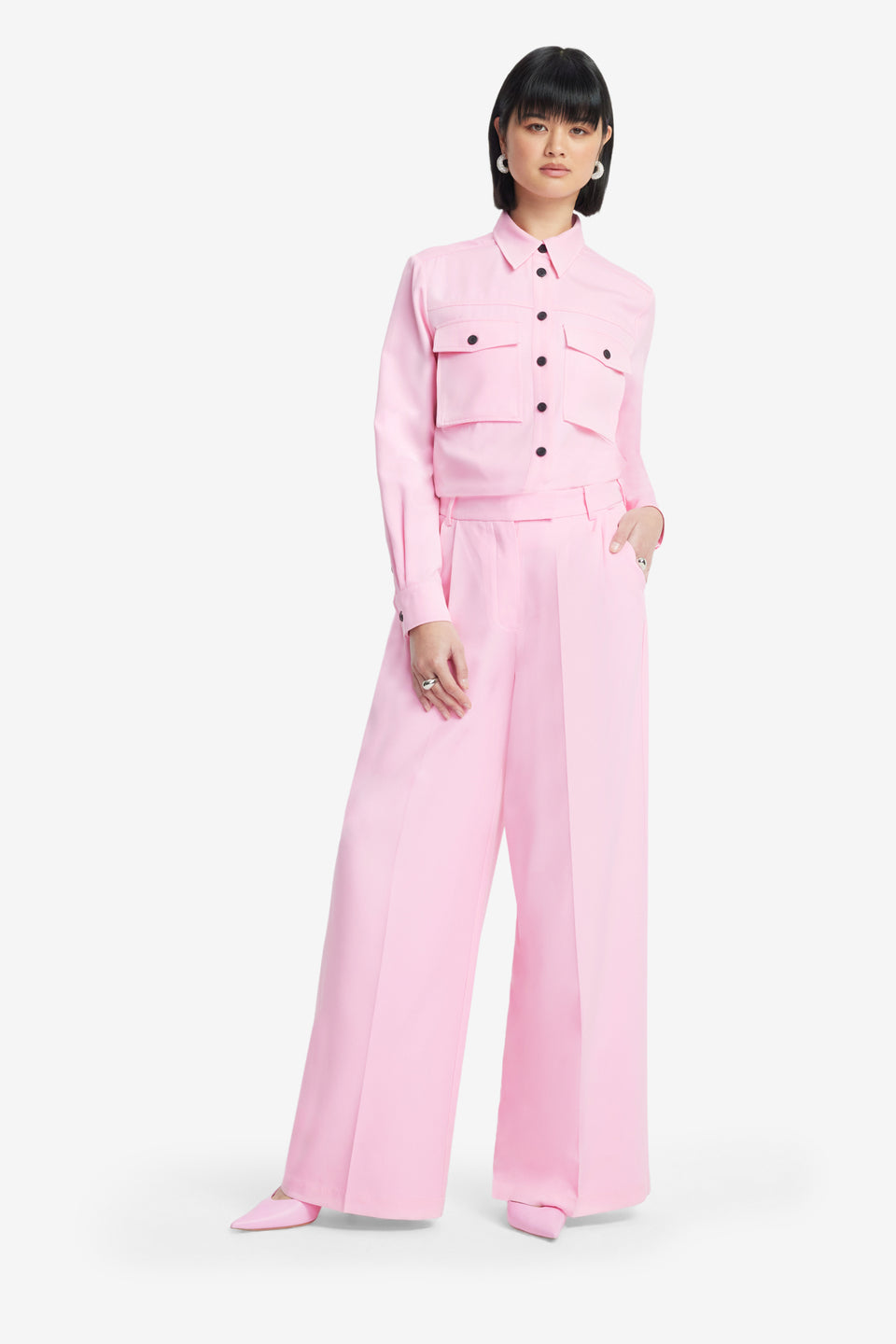 Exclusive LEO LIN Mavis Pocket Shirt - Baby Pink