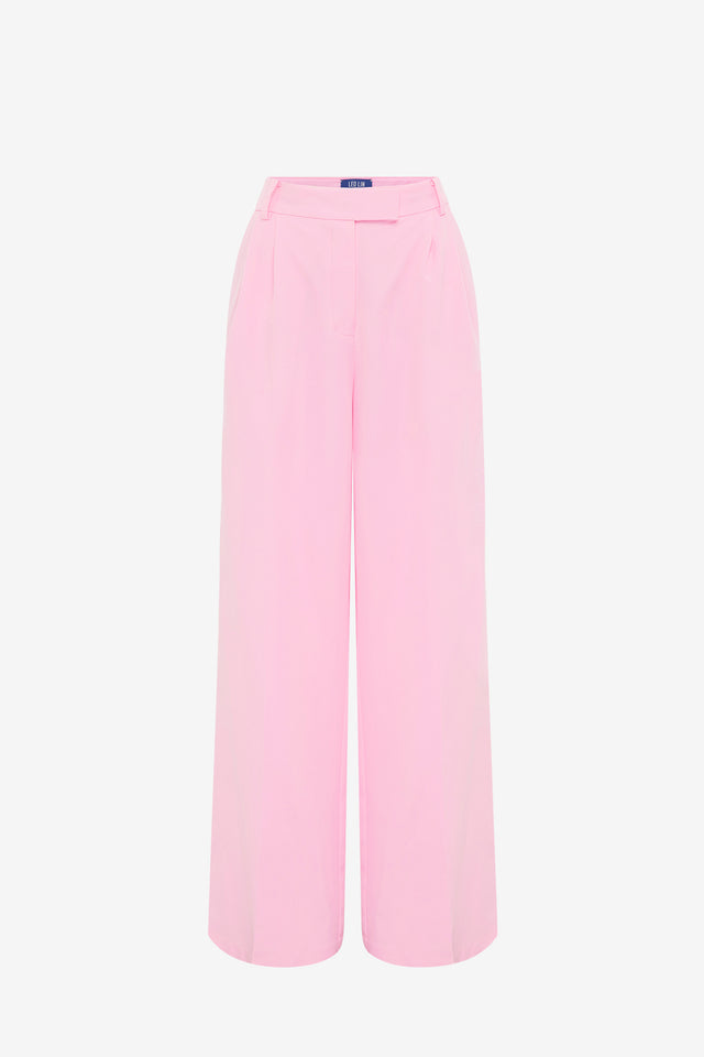 Exclusive LEO LIN Elisha Wide Leg Pants - Baby Pink