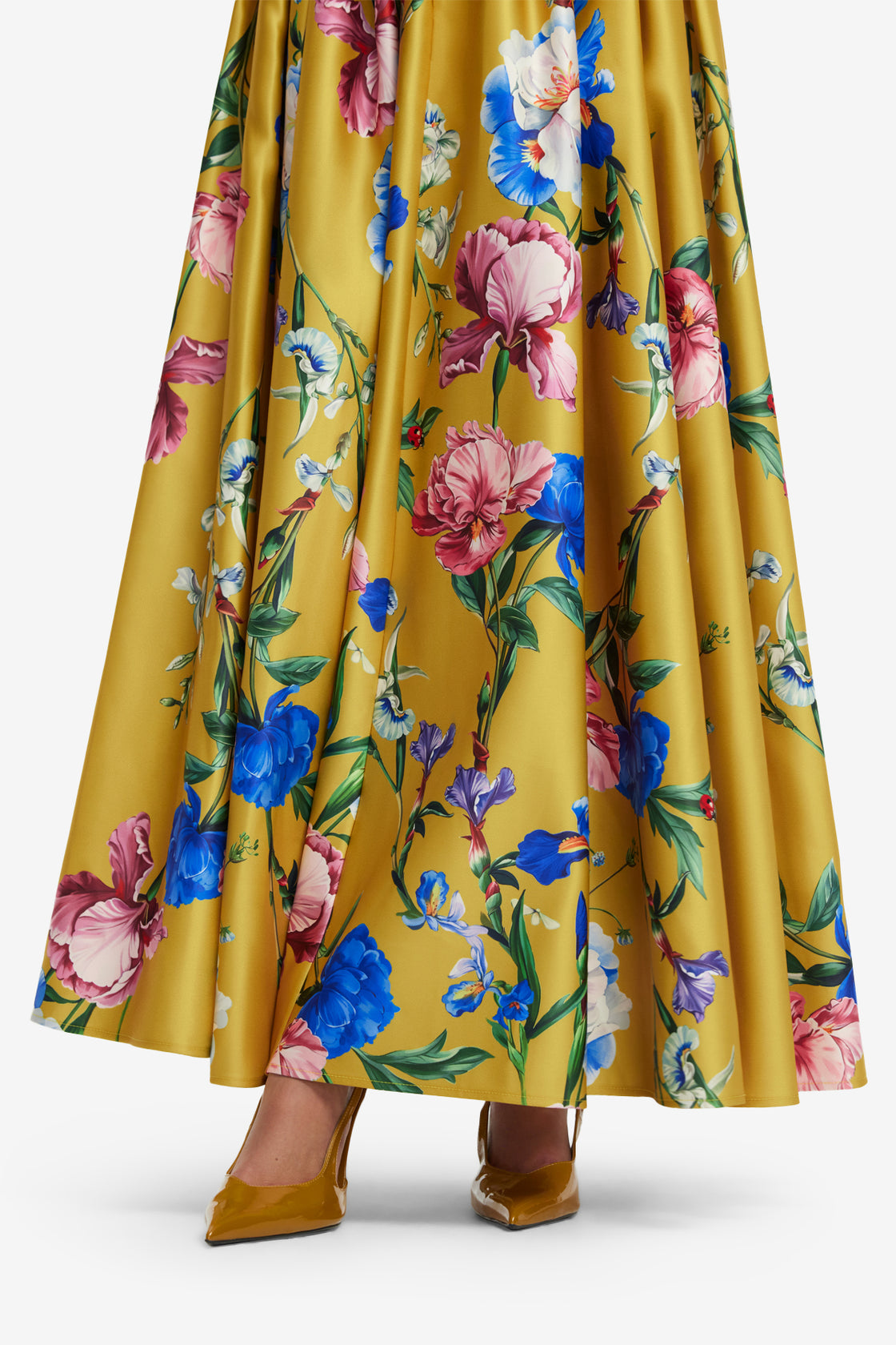 Exclusive LEO LIN Reinette Skirt - Garden Print in Mustard