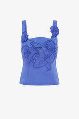 Isadora Applique Top - Lapis Tops