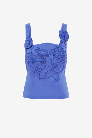 Exclusive LEO LIN Isadora Applique Top - Lapis