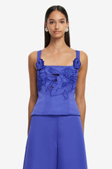 Isadora Applique Top - Lapis Tops