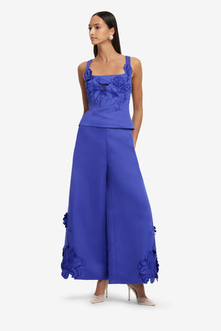 Theodora Appliqué Pants  - Lapis