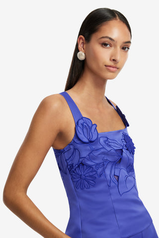 Exclusive LEO LIN Isadora Applique Top - Lapis