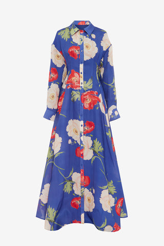 Exclusive LEO LIN Josephine Silk Gown - Poppy Print