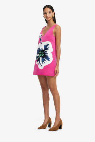 Exclusive LEO LIN Kaelyn V Neck Mini Dress - Orchid Print