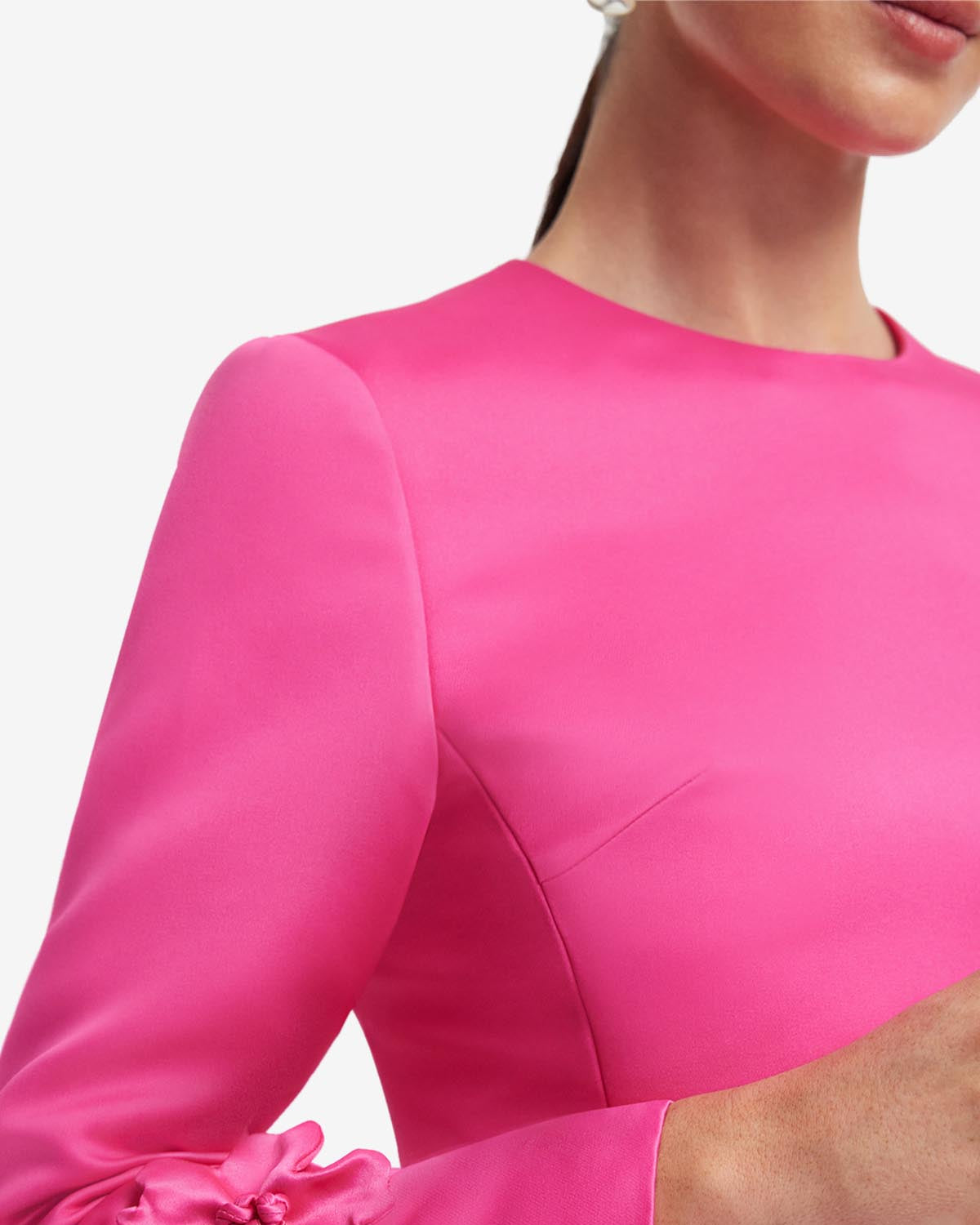 Aliza Long Sleeve Petal Mini Dress - Hot Pink LEO LIN Aliza Long Sleeve Petal Mini Dress - Hot Pink LEO LIN