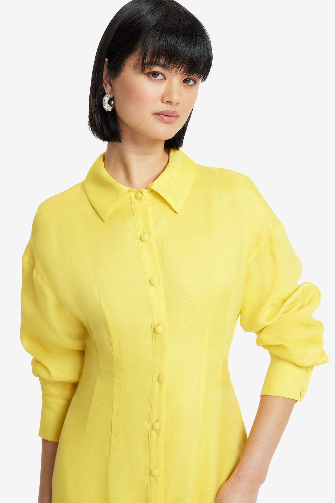 Exclusive LEO LIN Jeanette Silk Floral Applique Maxi Dress - Sunshine