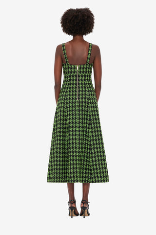 Exclusive LEO LIN Odette Tweed Midi Dress - Houndstooth