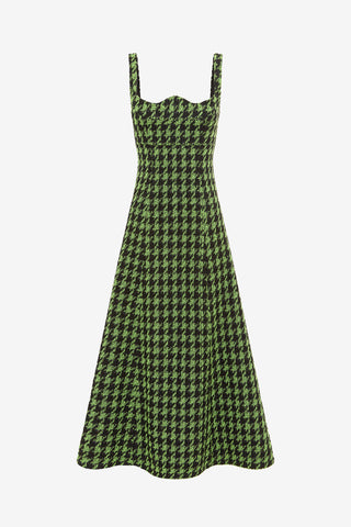 Exclusive LEO LIN Odette Tweed Midi Dress - Houndstooth