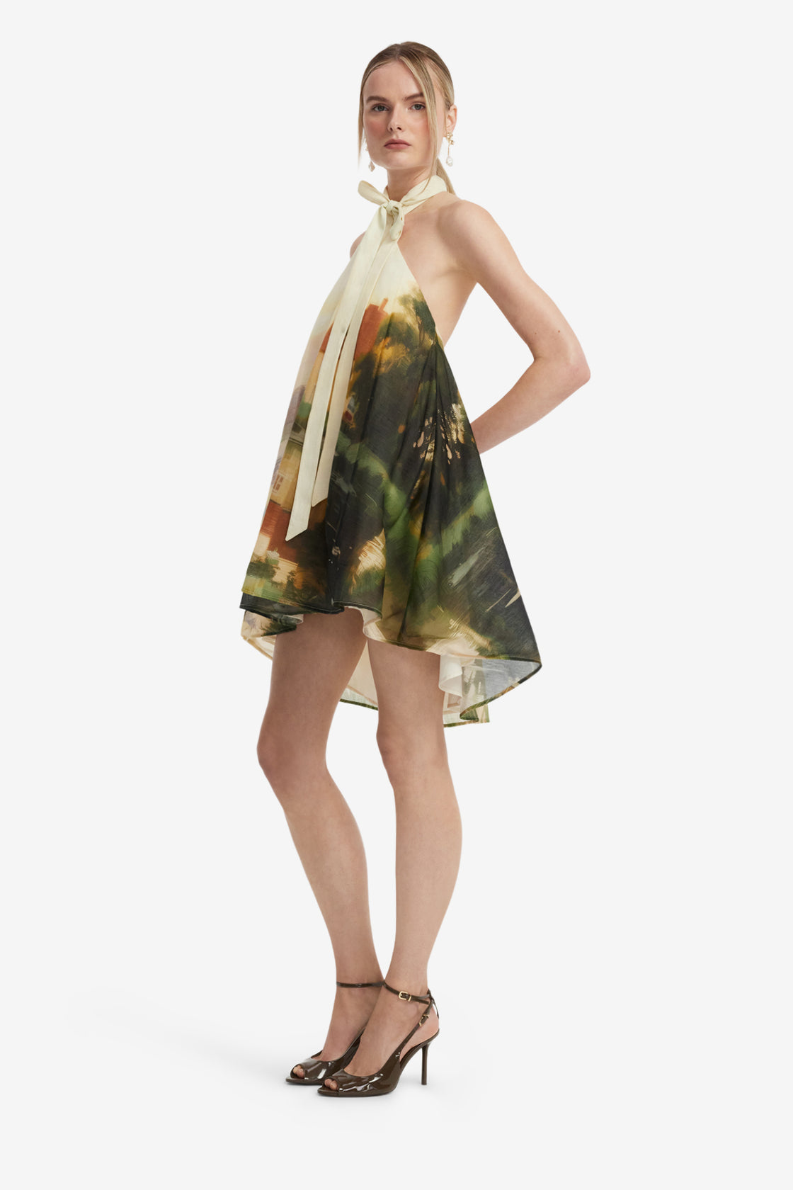 Eloise Halterneck Mini Dress - Serene Print Dress Mini