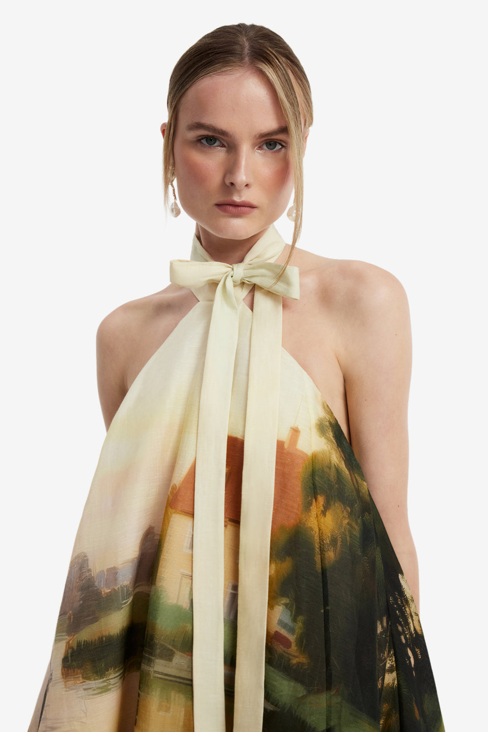 Eloise Halterneck Mini Dress - Serene Print Dress Mini