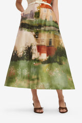 Aubrey Shirt Midi Dress - Serene Print Dress Midi