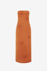 Rayna Bow Bustier Maxi Dress - Ochre Dress Maxi