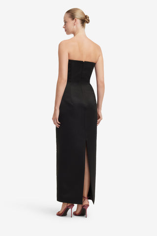 Rayna Embroidered Maxi Dress - Snapdragon Print in Ebony Dress Maxi