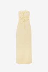 Rayna Applique Tweed Maxi Dress - Dusty Yellow Dress Maxi