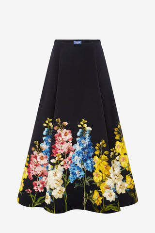 Elina Maxi Skirt - Snapdragon Print in Ebony Skirts