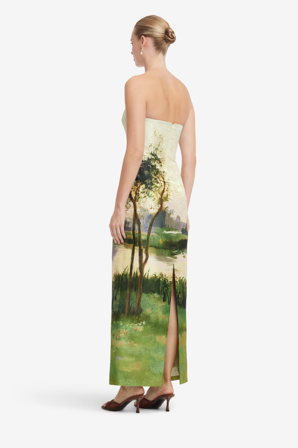 Ava Jacquard Bustier Maxi Dress - Serene Print – LEO LIN