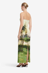 Ava Jacquard Bustier Maxi Dress - Serene Print Dress Maxi