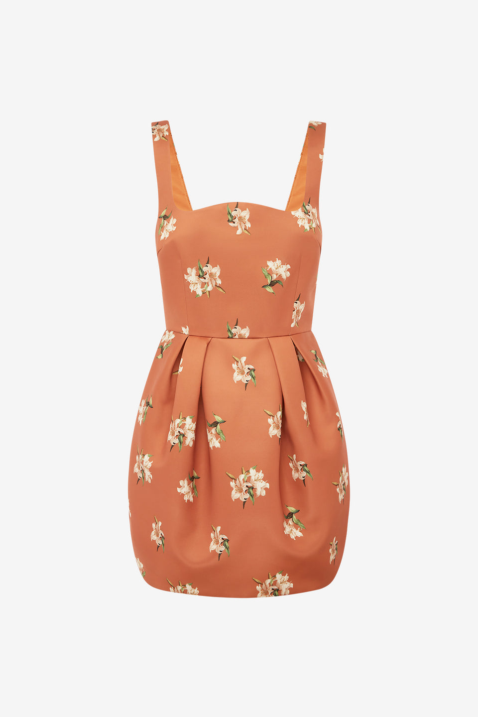 Piper Bell Shape Mini Dress - Lily Print in Ochre Dress Mini