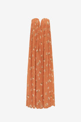 Dahlia Gown - Lily Print in Ochre Dress Maxi