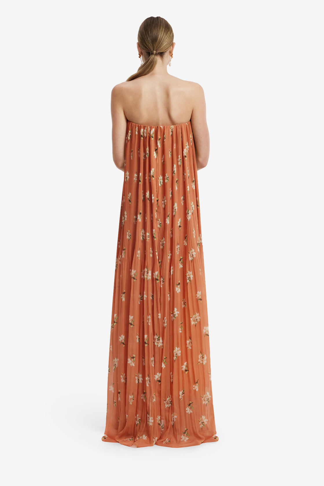 Dahlia Gown - Lily Print in Ochre Dress Maxi