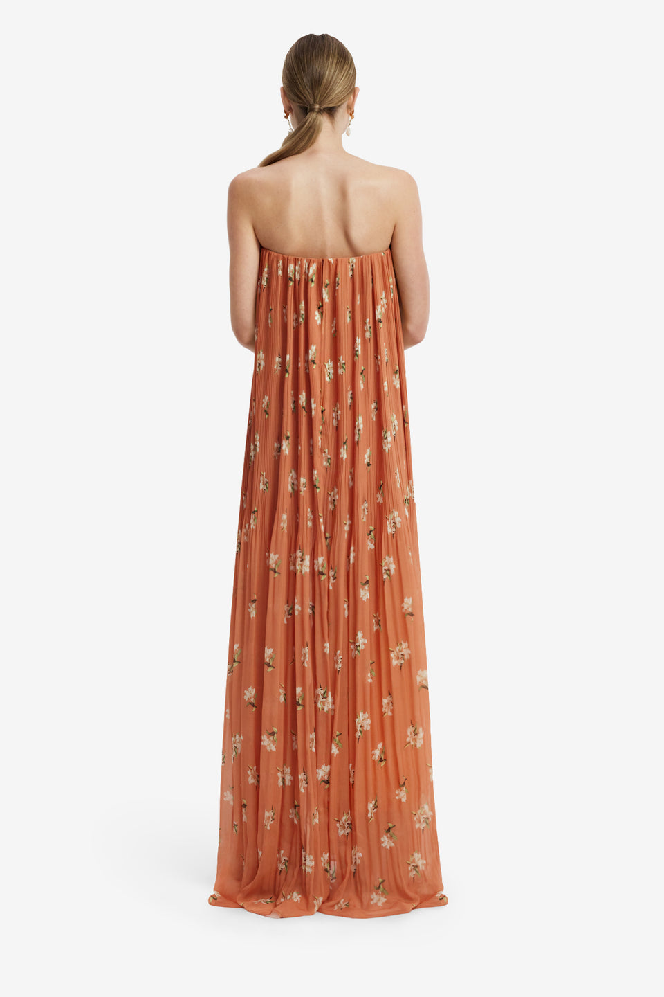 Dahlia Gown - Lily Print in Ochre Dress Maxi