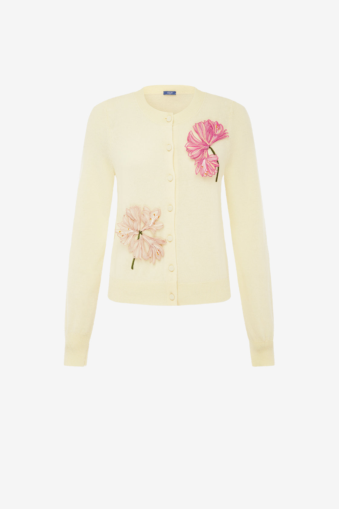 Claire Applique Cashmere Blend Cardigan - Agapanthus Print Tops