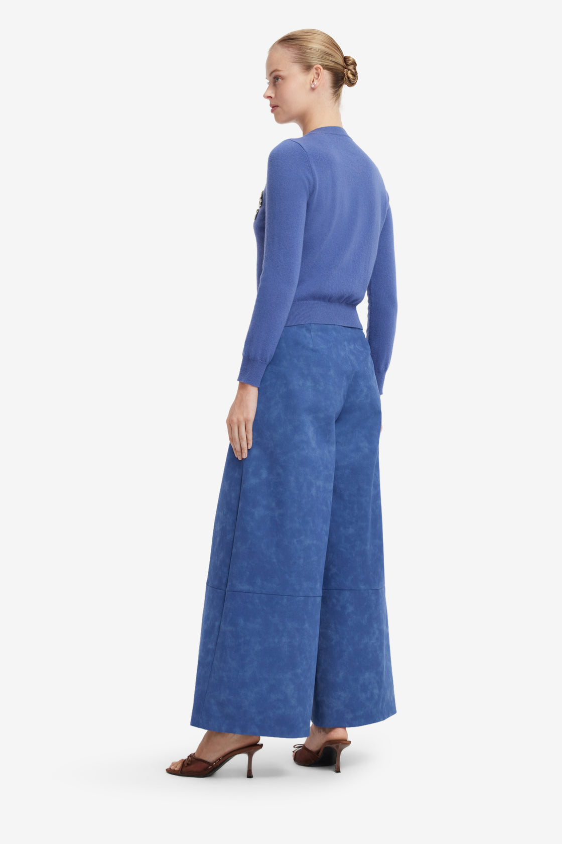 Claire Embellished Cashmere Blend Cardigan - Azure Tops