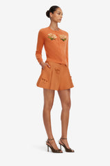 Claire Embellished Cashmere Blend Cardigan - Ochre Tops