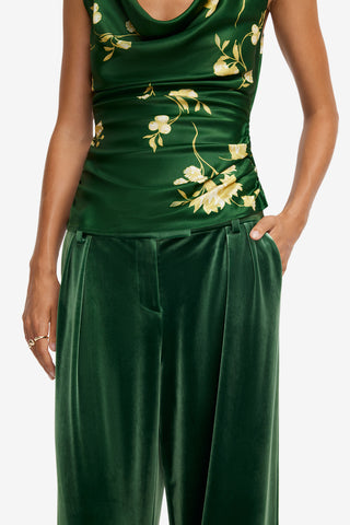 Elisha Velvet Wide Leg Pants - Forest Pants
