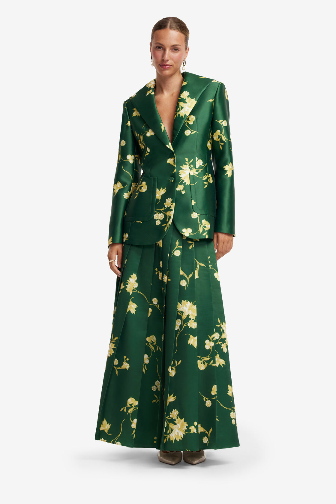 June Pleated Maxi Skirt - Forest Print Skirts