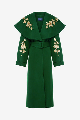 Joan Embellished Wool Coat - Forest Coats