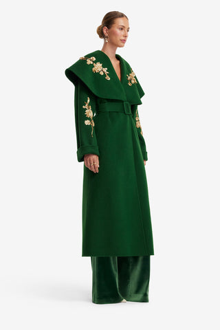 Joan Embellished Wool Coat - Forest Coats