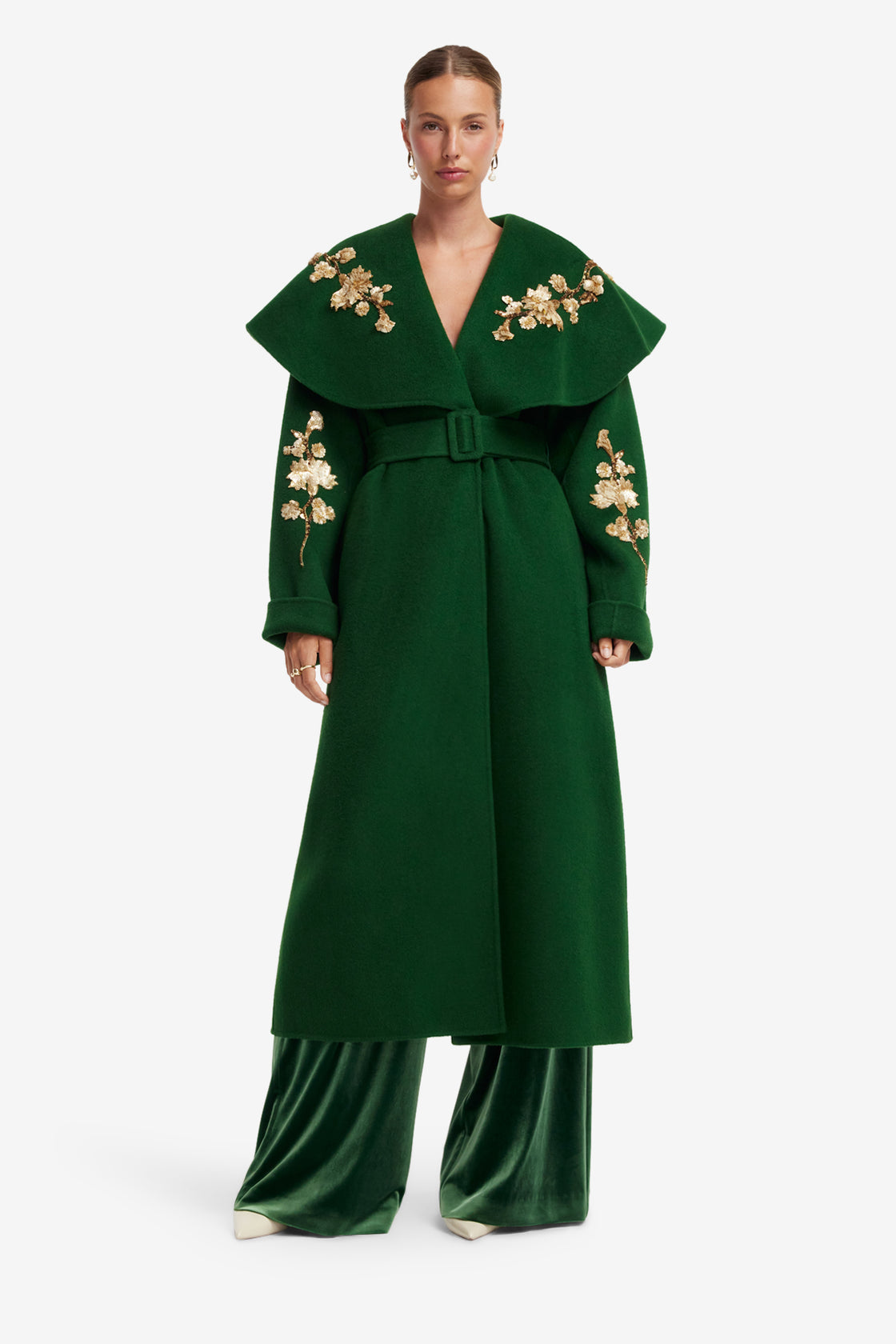 Joan Embellished Wool Coat - Forest Coats