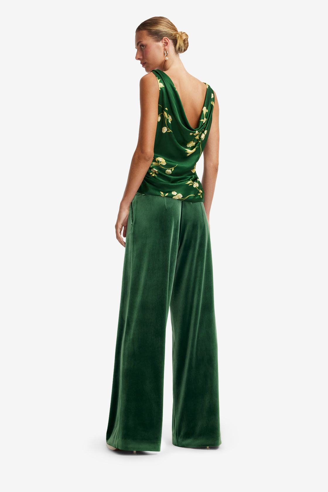 Elisha Velvet Wide Leg Pants - Forest Pants